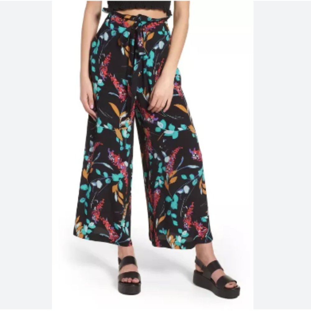 Nordstrom BP Floral Paperbag Waist Pants XS